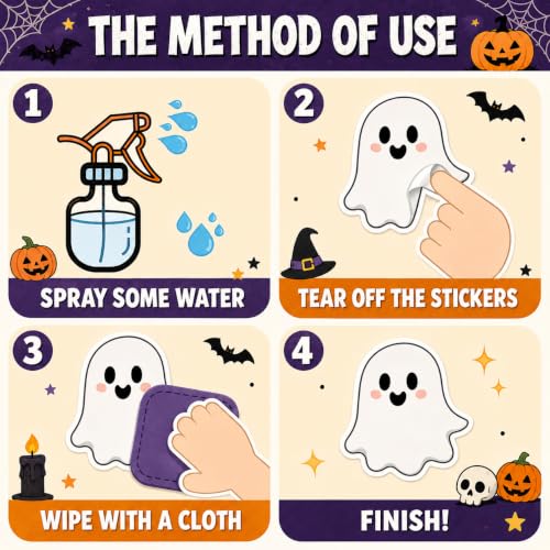 Halloween Large Window Clings Witch & Spooky Scene Set - Evil Pumpkins Variation