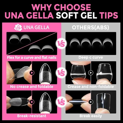 Almond Nail Tips - Pointed Style, 216pcs, Strong Adhesion, Natural Fit, Long Lasting