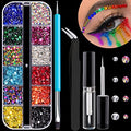 Colorful Flatback Face Gems Kit with Glue & Tools - A01-Mixed Color Crystals