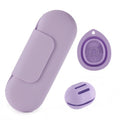 Silicone Makeup Brush Holder Set – Portable Travel Makeup Brush Holder with Makeup Sponge Holder and Foldable Cleaning Bowl – Upgraded 3-in-1 Cosmetic Organizer Set (purple)