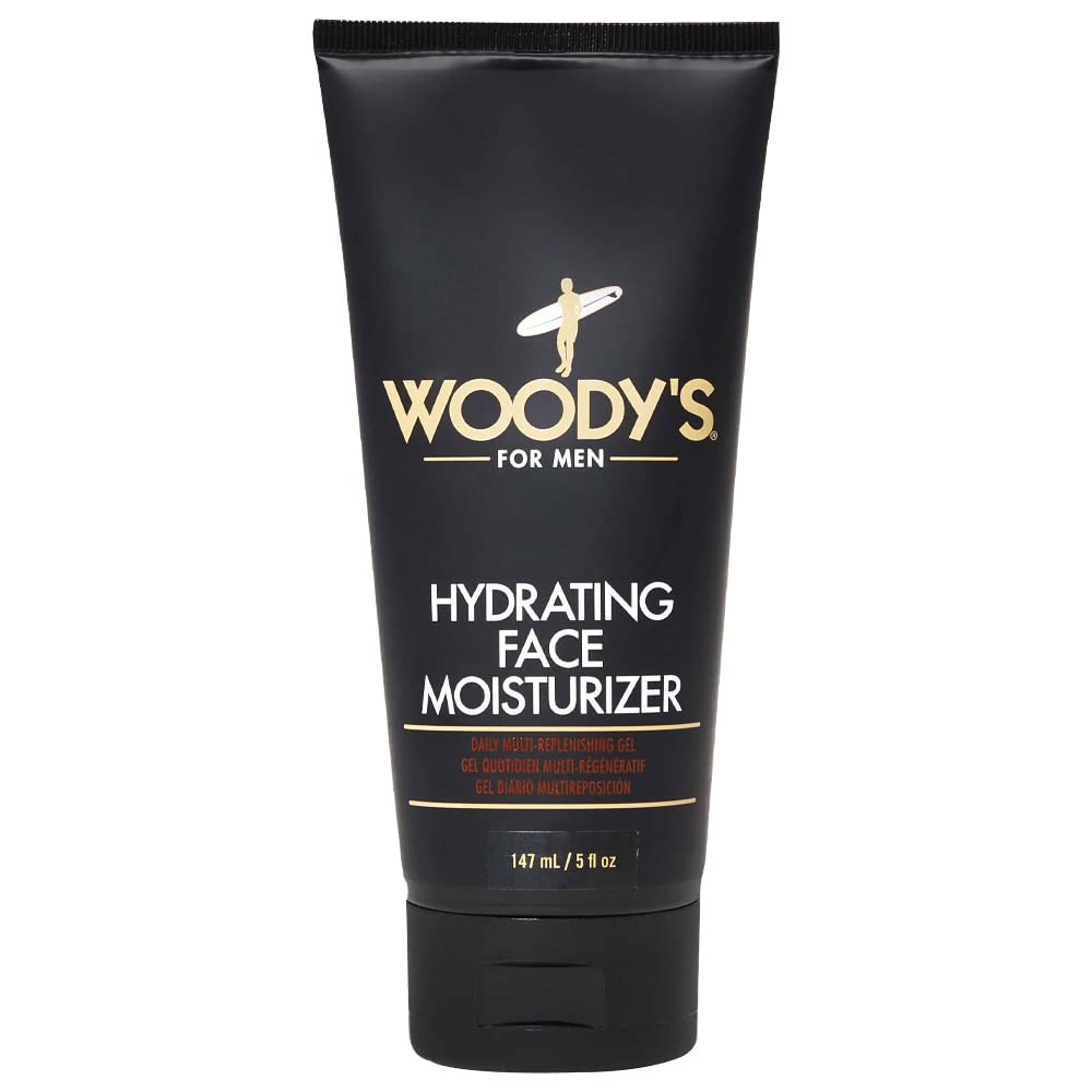 Woody's Face Moisturizer for Men - Hydrating Daily Lotion with Menthol for Dry Skin | 5 fl oz