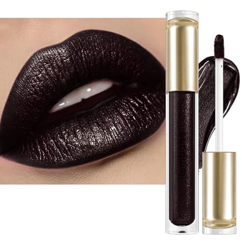 Long Lasting Waterproof Metallic Lipstick - Dark Mirage - Bold & Opaque