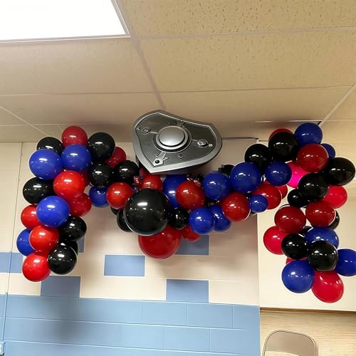 12 Inch Red Blue Black Latex Balloons Set - Spider Theme Party Decorations - Variation: Red Blue Black