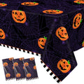 Halloween Pumpkin Tablecloth 3 Pack - Spooky Fall Party Decor, 54x108 Inches
