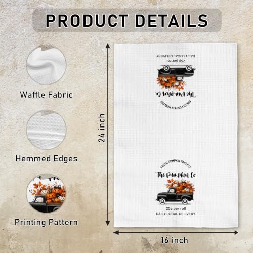 Halloween Fall Ghost Pumpkin Kitchen Towels Set of 2 - 16x24 Inches, Decorative Dish Hand Towels - Pumpkin-2