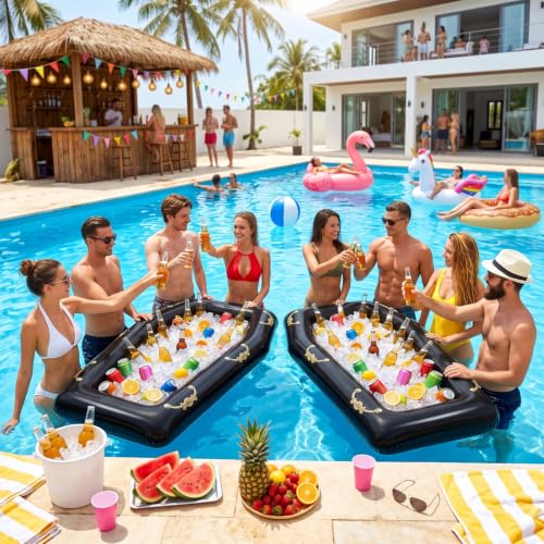 Inflatable Coffin Cooler Pool Float Drink Holder 52-Inch Red Party Accessory