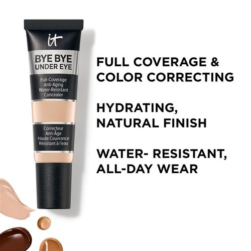 IT Cosmetics Bye Bye Under Eye Concealer - Water-Resistant, 24H Full Coverage for Dark Circles - 0.11 fl oz