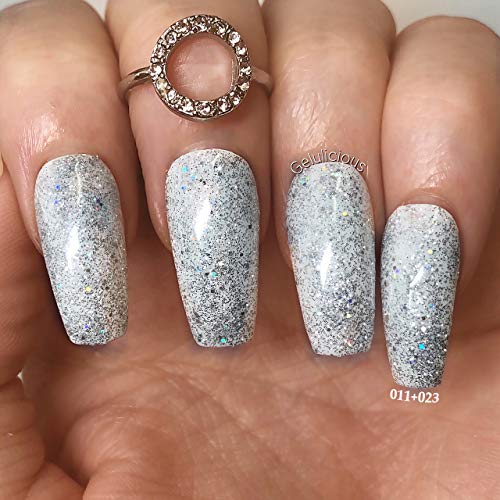 AIMEILI Soak Off Gel Nail Polish - Silver Glitter Explosion 10ml