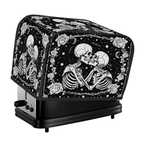 Halloween Skull Skeleton 2-Slice Wide Slot Toaster Cover - Dustproof Kitchen Protector - A04