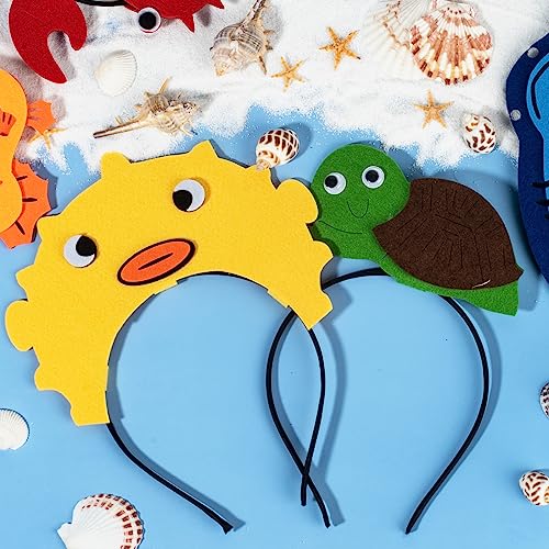 16-Pack Felt Sea Animal Headbands for Ocean Theme Party & Costume