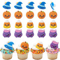 Halloween Cupcake Toppers 24 Pack - Witches Hat, Cauldrons, Pumpkins & More