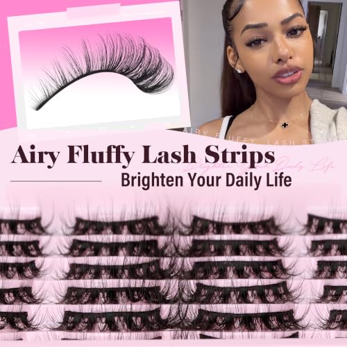 Wispy Cat Eye False Eyelashes - Fluffy Natural Volume, B-Wispy Variant