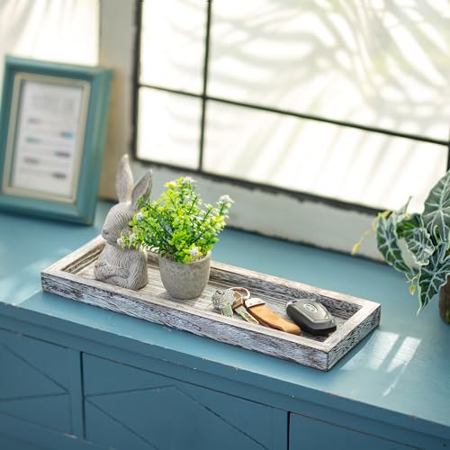 Romadedi Rustic Whitewashed Wood Candle Tray - 15 x 5 Inches, Variation of THIS Listing