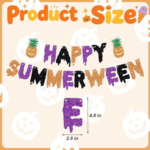Summer Halloween Banner for Party Decorations - Beach & Tropical Theme