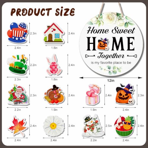 Yuzi-n Ivory Interchangeable Welcome Sign for Fall Halloween Front Door Decor