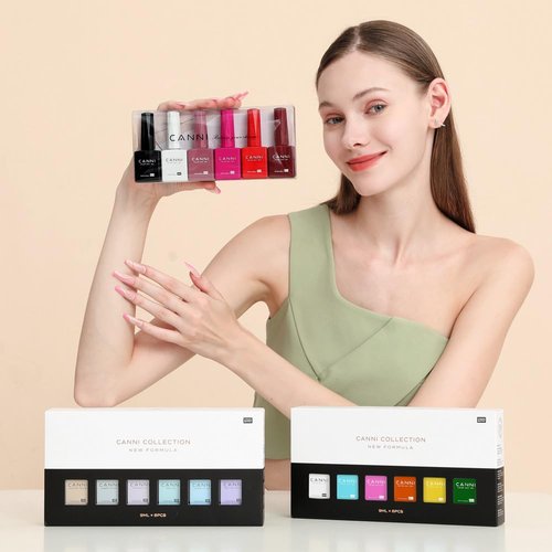 CANNI 6 Colors 9 ML Hema-Free Dark Red Gel Polish Set, Deep Cherry Red Burgundy Gel Nail Polish Blood Wine Red Color Kit, Soak Off LED Nail Gel Manicure Kit DIY at Home Salon Gifts
