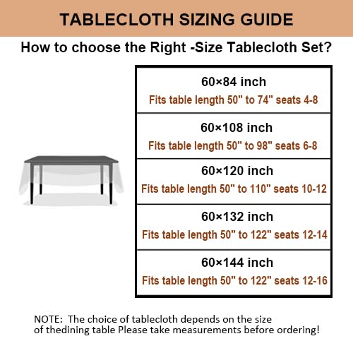 Natural Linen Tablecloth 60x120 Inches Rectangular Stone Washed Dining Cover