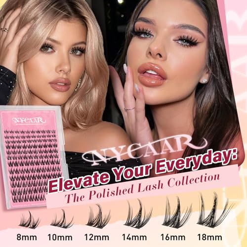 Natural Look D Curl Lash Clusters 144pcs Spiky Wispy Eyelash Extensions Variation of D-8-18MIX