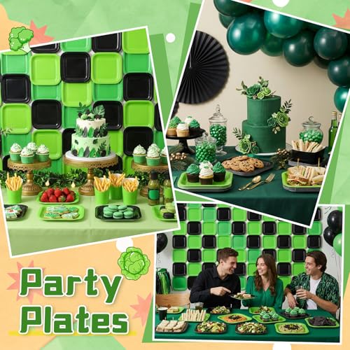 120 Pack Square Disposable Paper Plates 7 Inch for Parties & Events