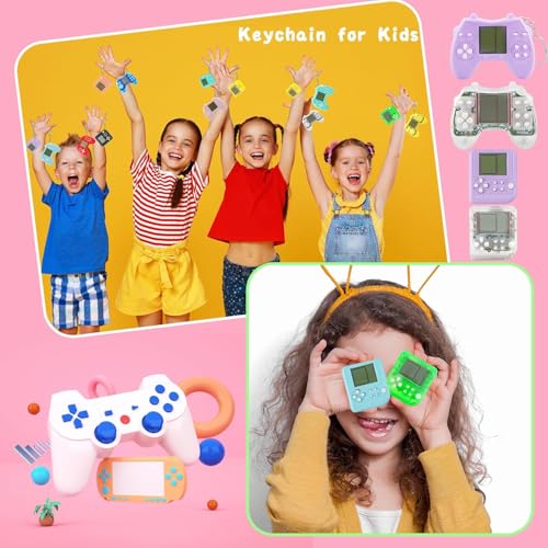 Video Game Party Favors - 24 Retro Keychains for Kids & Teens