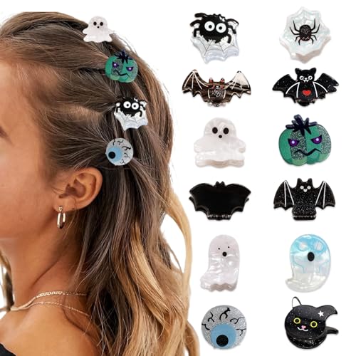 Halloween Hair Claw Clips Set - Ghost, Pumpkin, Cat & More - Style 29