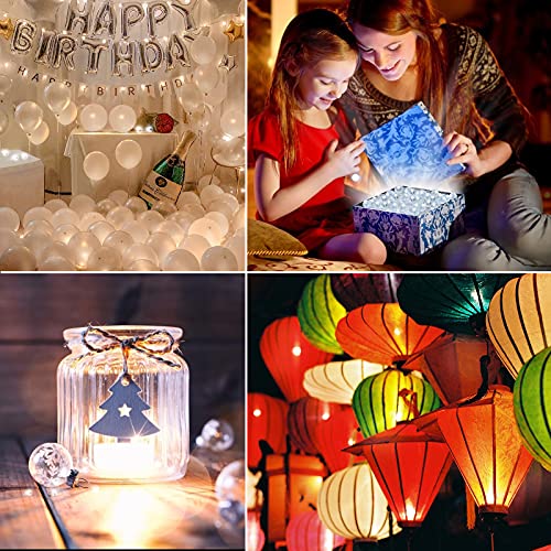 Waterproof LED Balloon Lights Set - 300pcs Multi-Color & Warm White Party Decorations