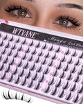 Fairy Style Manga Lash Clusters - Natural Wispy Eyelash Extensions 10-14mm - Black+Pink Variation