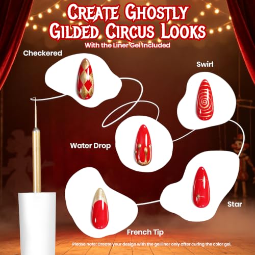 Halloween Gel Nail Polish Set - 8 Colors for Fall & Spooky Nail Art - Ghostly Circus Variation