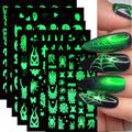 Halloween Nail Stickers Glow in The Dark 3D Self-Adhesive Spooky Art Set - Style04