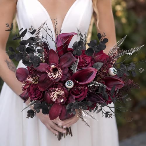 Mixed 12 Pack Black Eucalyptus Stems Ferns Dead Branches Halloween DIY Flowers