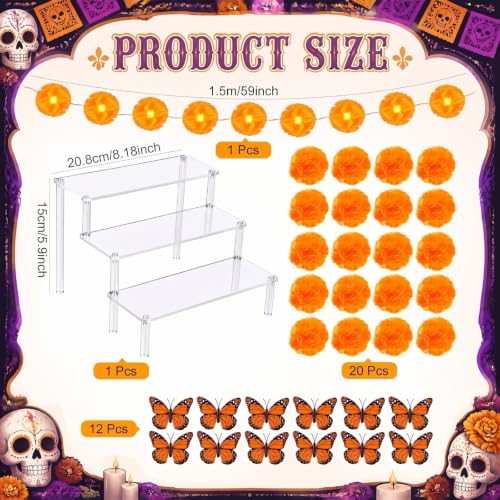 Simple Dia De Los Muertos Decorations Day of the Dead Altar Kit - 34 Pcs