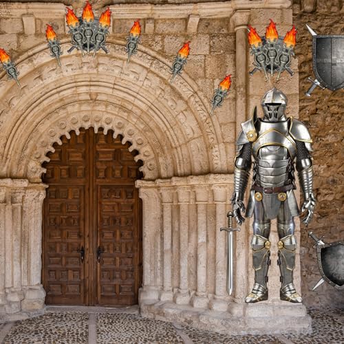 Medieval Party Decorations Set - 30pcs Knight Armor Shields & Props for Halloween & Birthday