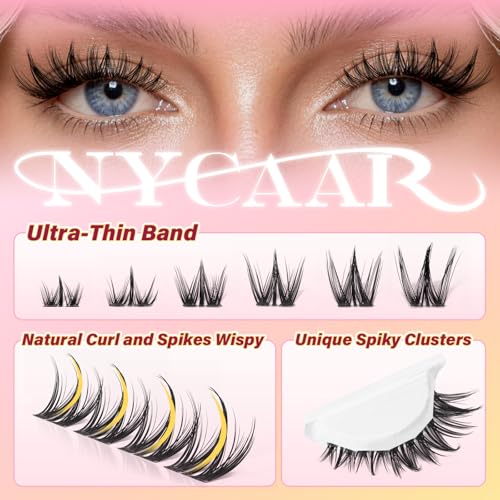 Natural Look D Curl Lash Clusters 144pcs Spiky Wispy Eyelash Extensions Variation of D-8-18MIX