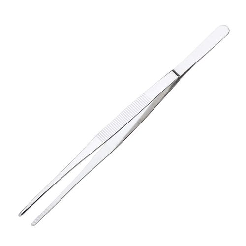 12 Inch Tweezers Stainless Steel Straight Serrated Tip, Precision Cooking Plating Tweezer Tongs, Reptile Feeding Aquarium Aquascaping, Repairing Garden Craft Tool