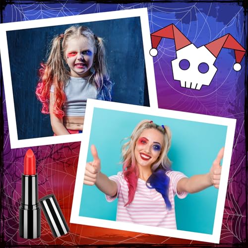 Halloween Clown Makeup Set with Face Paint, Glitter, Hair Color & Accessories - Variation 5