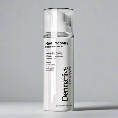 DermaHive - Red Propolis Restorative Serum with Vitamin E, Antioxidants & Lavender Oil, Anti Aging Face Serum for Women & Men, Antioxidant, Skin Repair, Glowing Skin, Scar Removal, Airless Pump - 50g