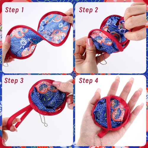 Foldable Floral Hand Fans Set - Japanese Style Portable Cooling Fans for Summer Festivals & Weddings (8 Inch, 6 Pack)