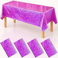 Pink Purple Iridescent Plastic Tablecloth 54x108 Inches - 4 Pack Party Decor
