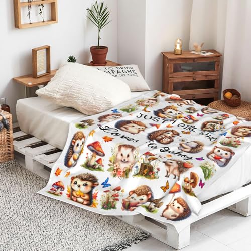 Hedgehog Throw Blanket - 80x60 Inches Cozy Animal Lover Gift for Women & Kids - Variation of THIS listing