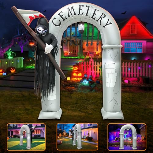 8FT Halloween Inflatable Grim Reaper Archway with LED Lights - Spooky Yard Decor - Variation of THIS listing