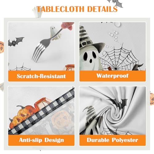 Halloween Pumpkin Gnome Polyester Tablecloth 55 x 70 inch - Boo, Rectangular Variation of THIS listing
