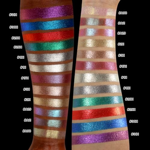 Blue Glitter Eyeshadow - High Pigment Holographic Metallic Eye Shadow #30H Blue