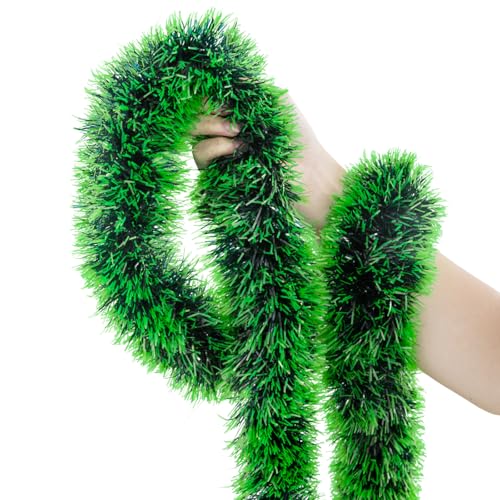 Green Christmas Tinsel Garland 50FT Artificial Pine Decor for Holiday & Party