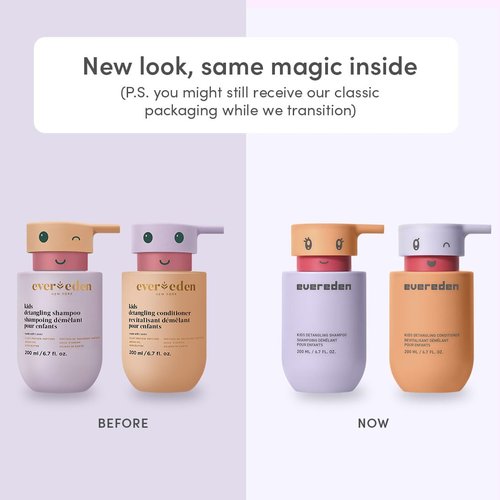 Evereden Kids Haircare Set - Detangling Shampoo & Conditioner for Ages 3+ | Vegan, Sulfate-Free, Argan Oil