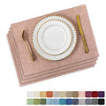 Baby Pink Heat Resistant Placemats Set of 4 - 13x19 Inch Dining Table Decor