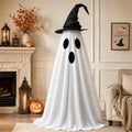 Halloween Ghost Tree Cover with Witch Hat for 6-7 Ft Christmas Trees - Spooky Seasonal Decor
