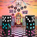 Large 50s Sock Hop Dice Boxes - Classic Colors, 11.8 Inch Party Decor Set — Classic