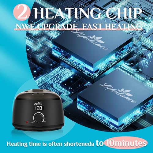 Lifestance Digital Wax Warmer Machine - 500ml/14oz, Single LCD, Black, Fast Heating