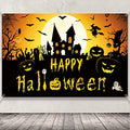Halloween Banner with Witch, Pumpkin & Bat Decorations for Indoor Parties