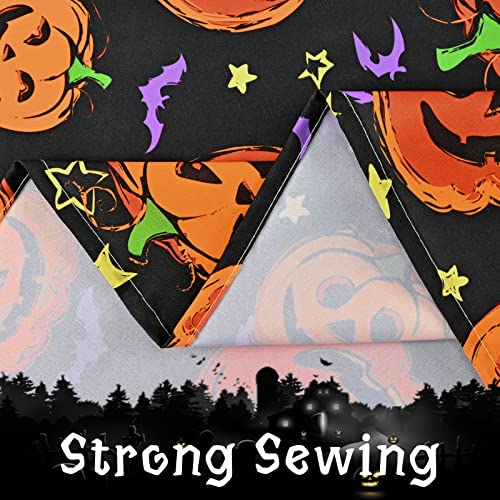 Halloween Tablecloth 84x60 Inch Pumpkin Bat Pattern Waterproof Spillproof Decor